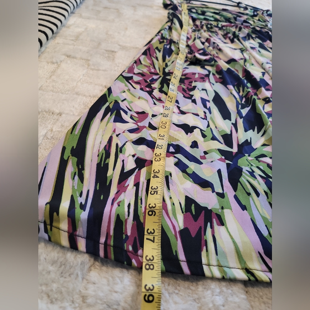JENNIFER LOPEZ Abstract Print Dress Adjustable Strap (Green, Pink, White) Size M - Picture 7 of 8